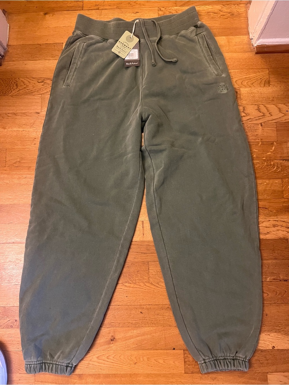 Deus ex Machina dyed Olive Green Joggers with Drawstring Waist